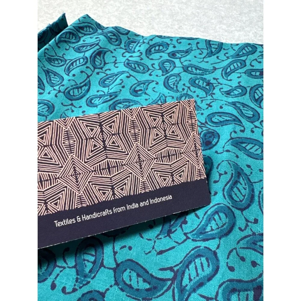 Handloom Batik Paisley-Print Cotton Fat Quarter 18x22" For Sewing & Crafts - Picture 5 of 7